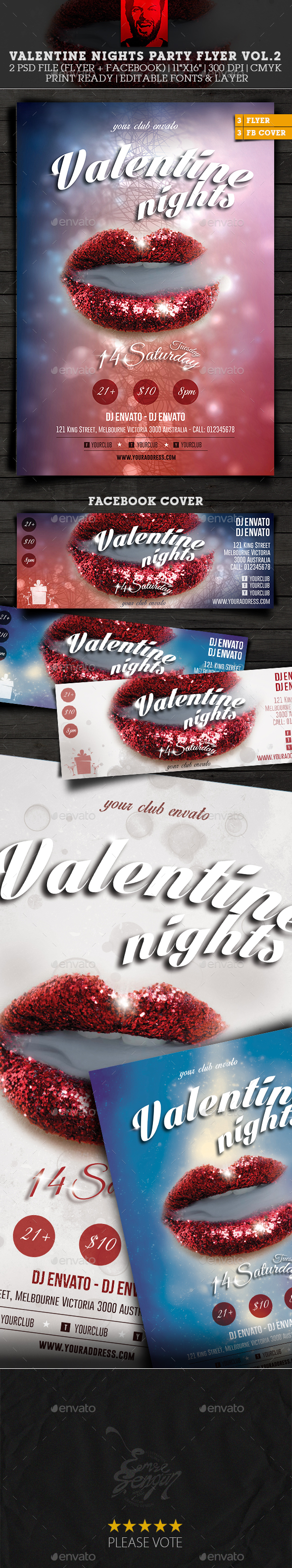Valentine Nights Party Flyer Vol.2 - Clubs & Parties Events