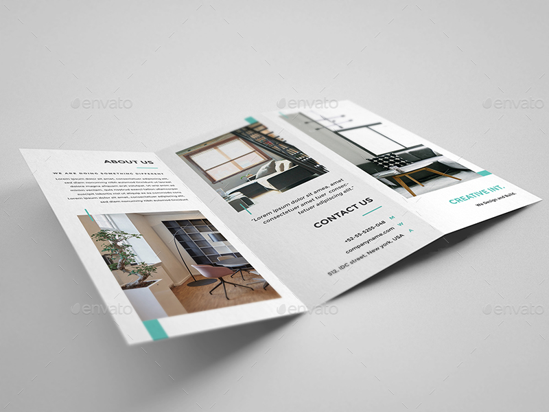 Interior Design Tri-Fold - Brochure, Print Templates | GraphicRiver