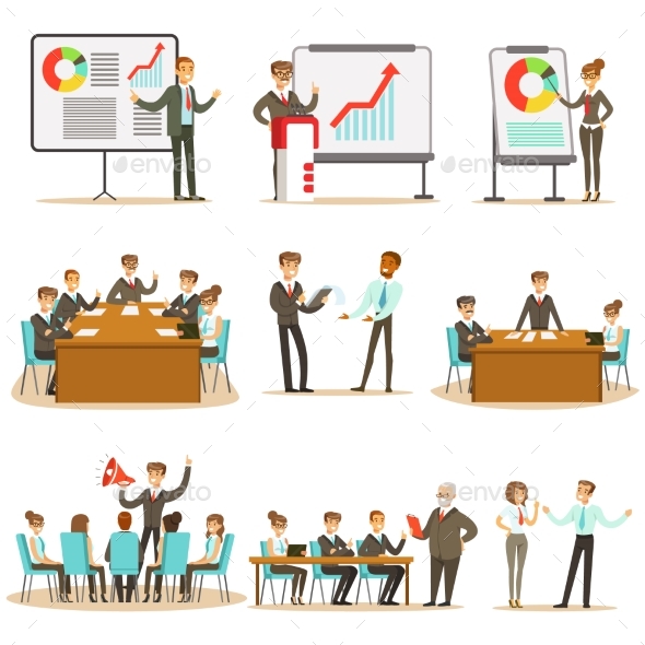 Managers and Office Workers on Business Training - Concepts Business