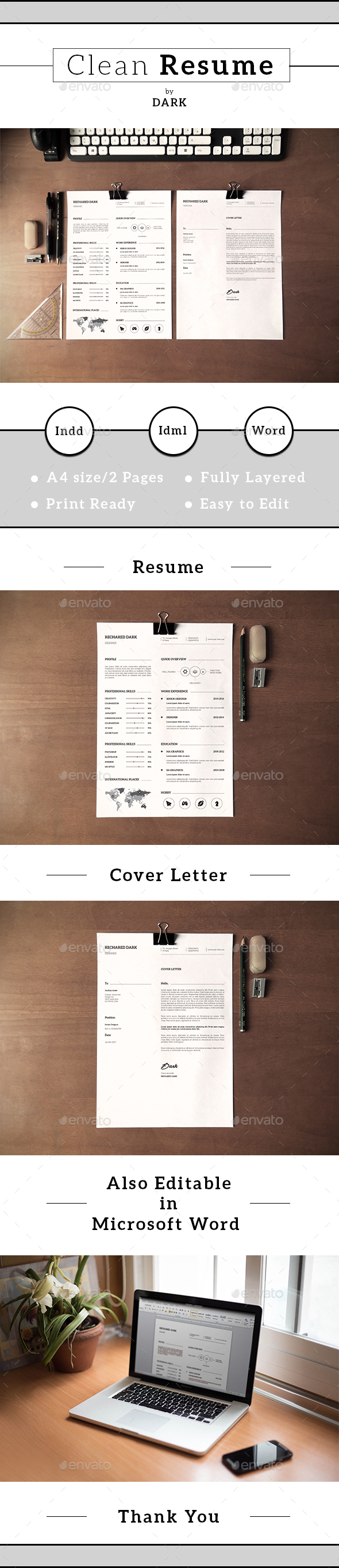 Minimal Resume/CV-V20 - Resumes Stationery