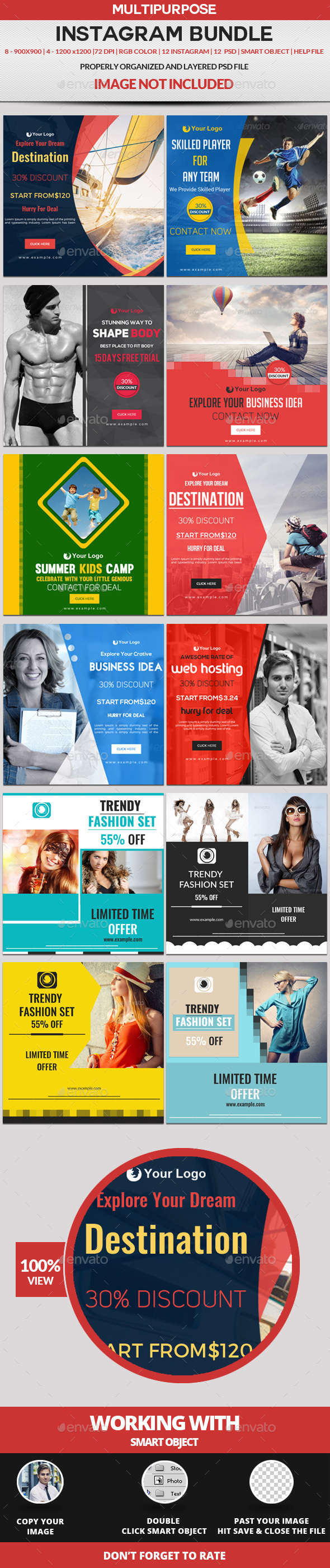 Instagram Bundle - Banners & Ads Web Elements