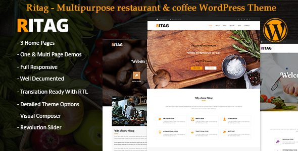 Food restaurant coffee pizza cafe WordPress Theme rtl - Restaurants & Cafes Entertainment