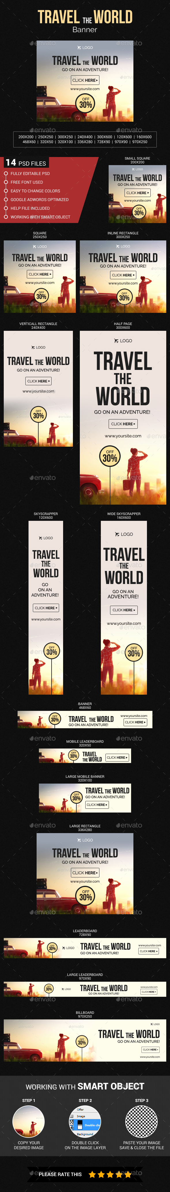 Travel The World Banner - Banners & Ads Web Elements
