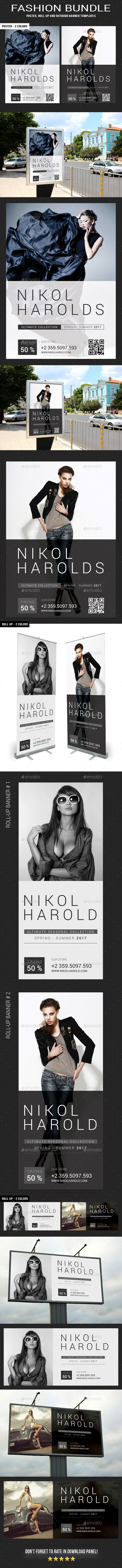 3 Fashion Poster - Banners Bundle - Signage Print Templates