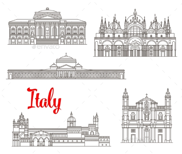 Italy Architecture Buildings Icons - Buildings Objects