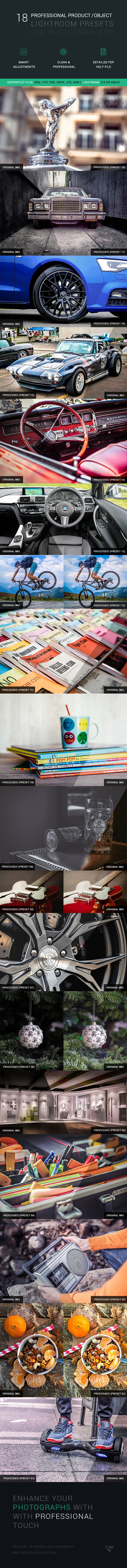 18 Professional Object/Product Lightroom Presets - Portrait Lightroom Presets