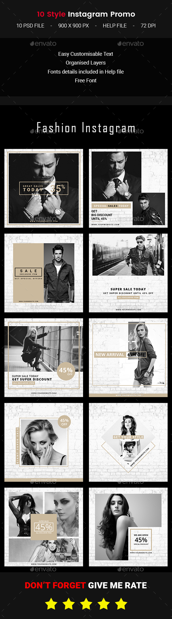 Instagram fashion promo - Banners & Ads Web Elements