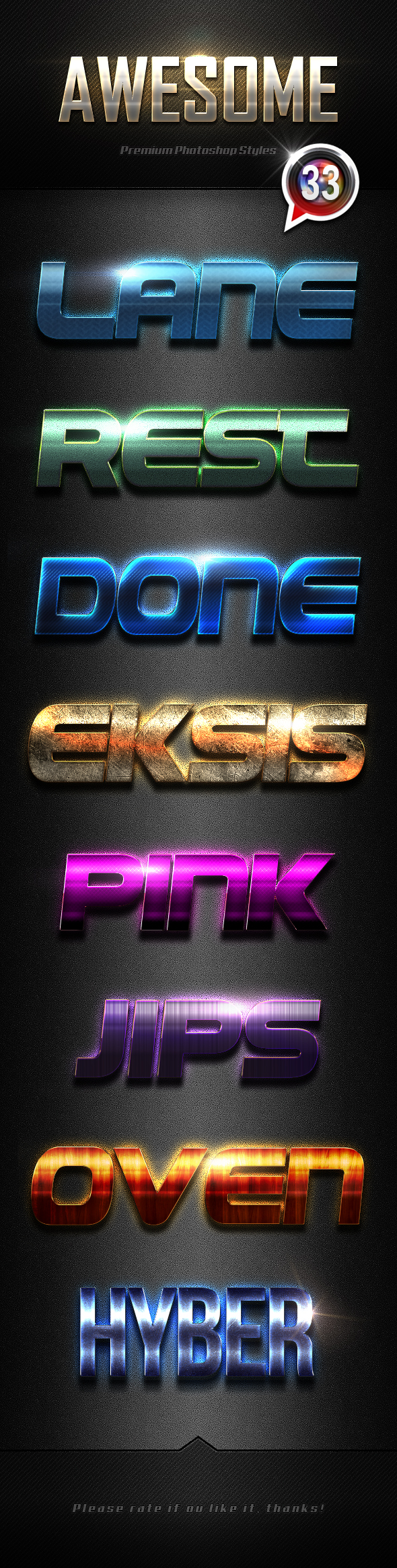 Photoshop Text Effects Vol.33 - Text Effects Styles