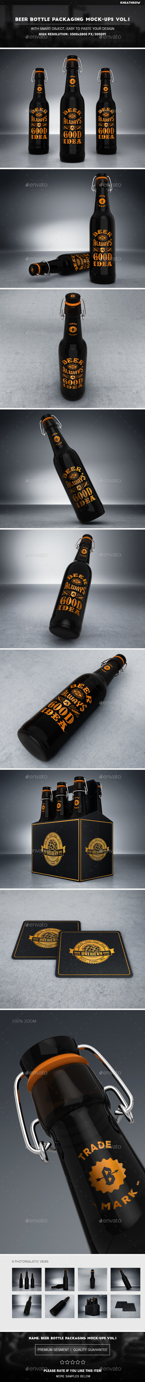 Beer Bottle Packaging Mock-Ups Vol.1