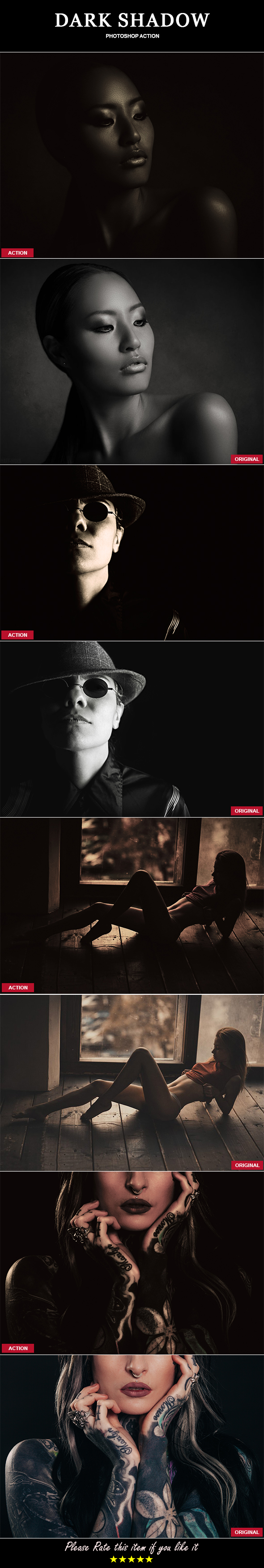 Dark Shadow Photoshop Action - Photo Effects Actions