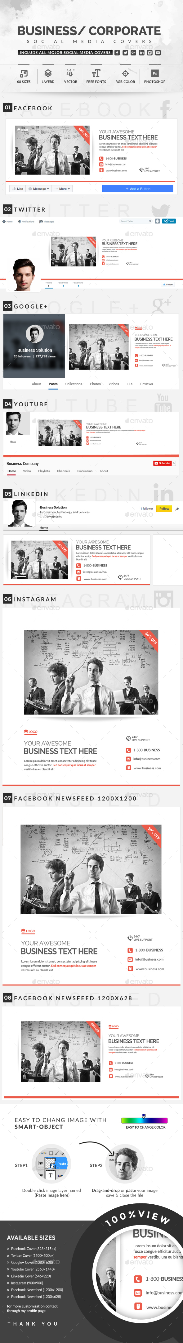 Social Media Covers - Social Media Web Elements