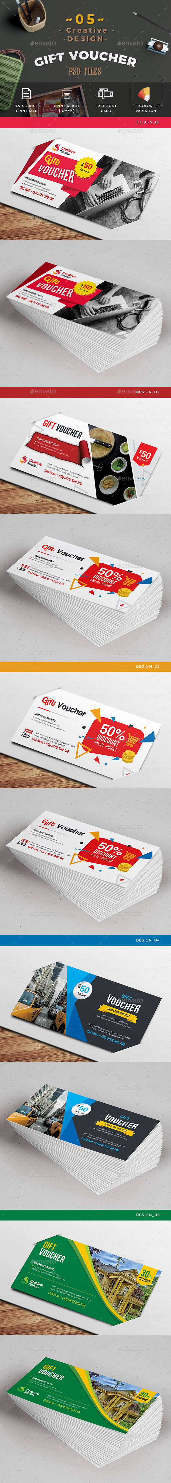 5_Design Gift Voucher - Cards & Invites Print Templates