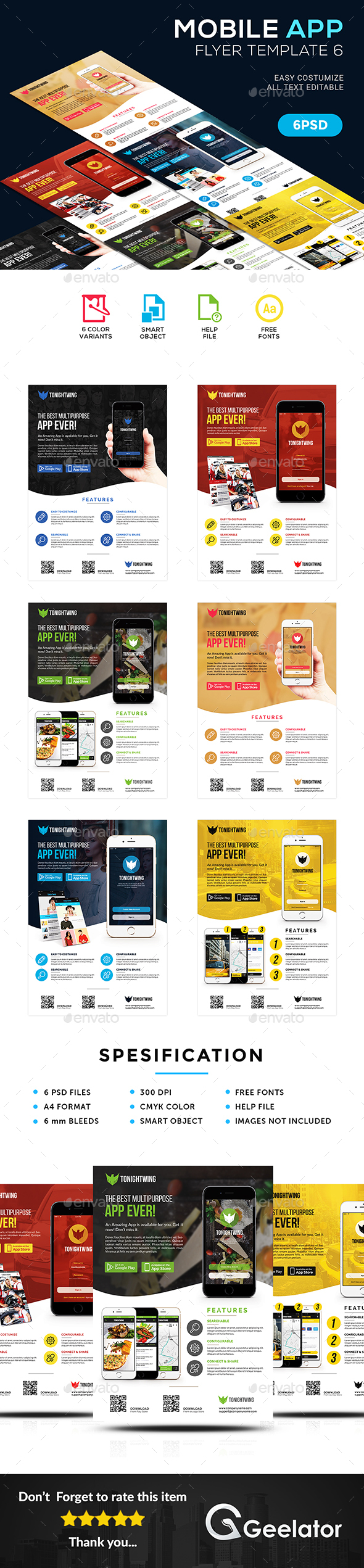 Mobile App Flyer Template 6 - Commerce Flyers