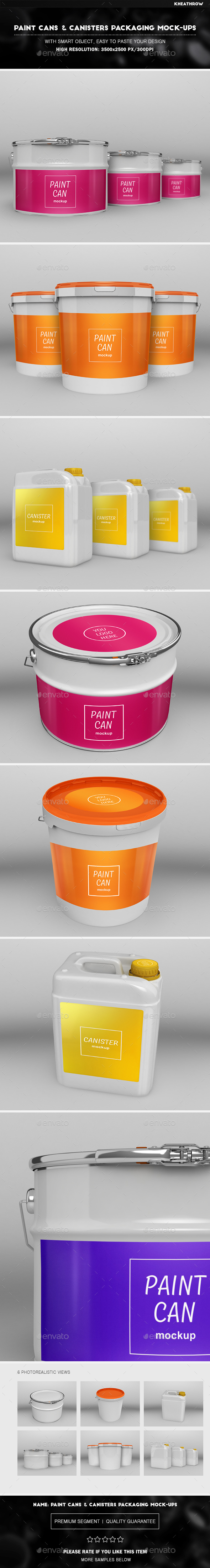 Download Paint Cans and Canisters Packaging Mock-Ups by Kheathrow ...