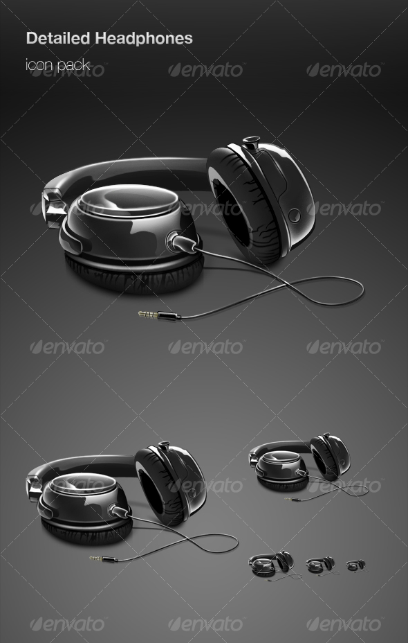 Detailed Headphones icon pack - Technology Icons