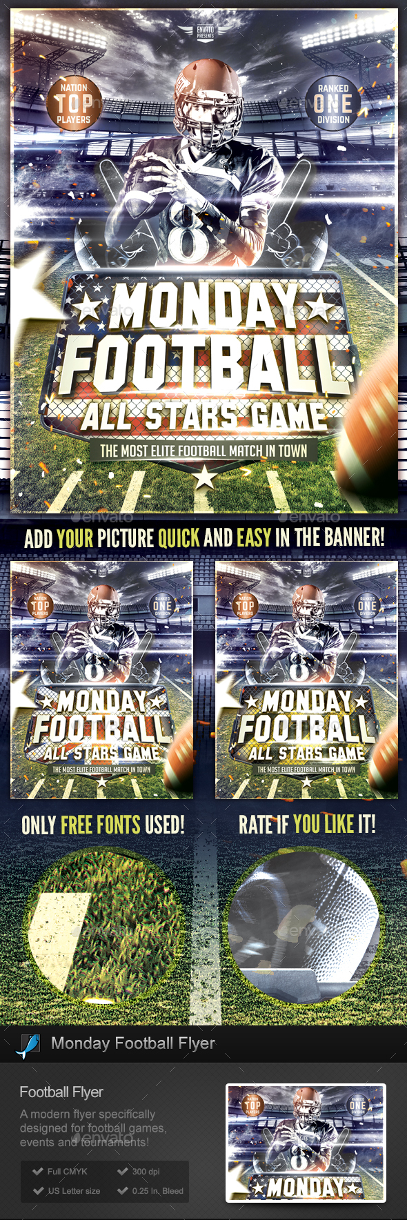 Monday Football Flyer Template - Sports Events