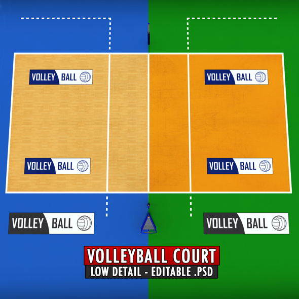 Volleyball court low - 3Docean 19558005