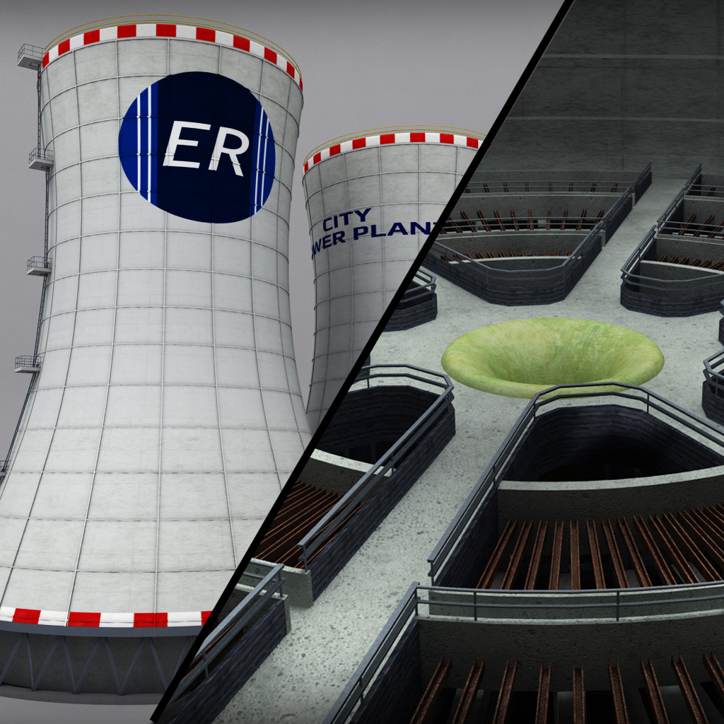 Cooling Tower Power Plant Interior by kr3atura | 3DOcean