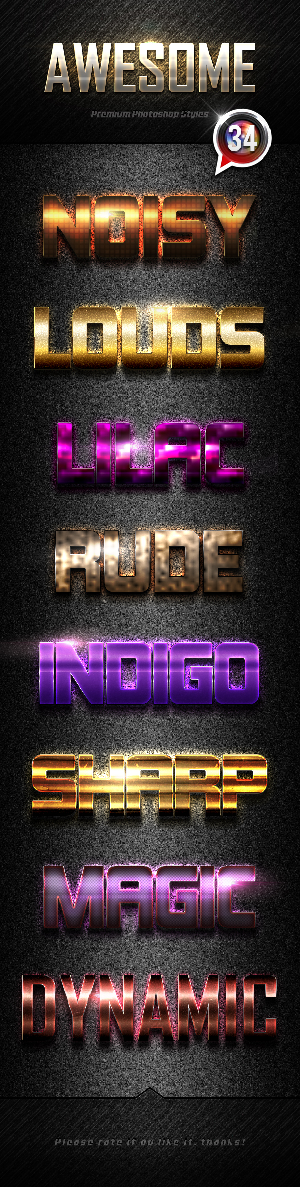 Photoshop Text Effects Vol.34 - Text Effects Styles