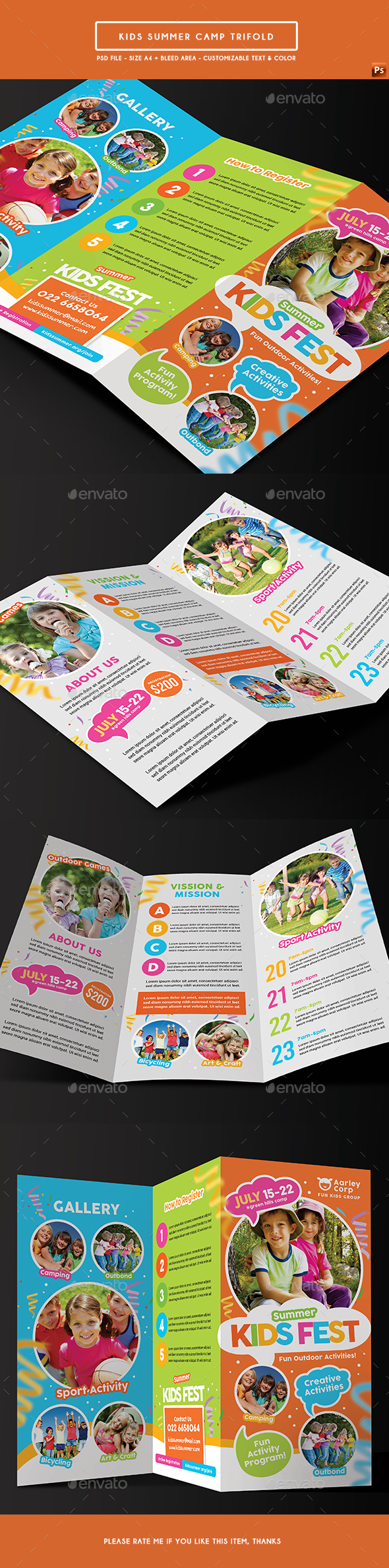 Kids Summer Camp Trifold - Corporate Flyers