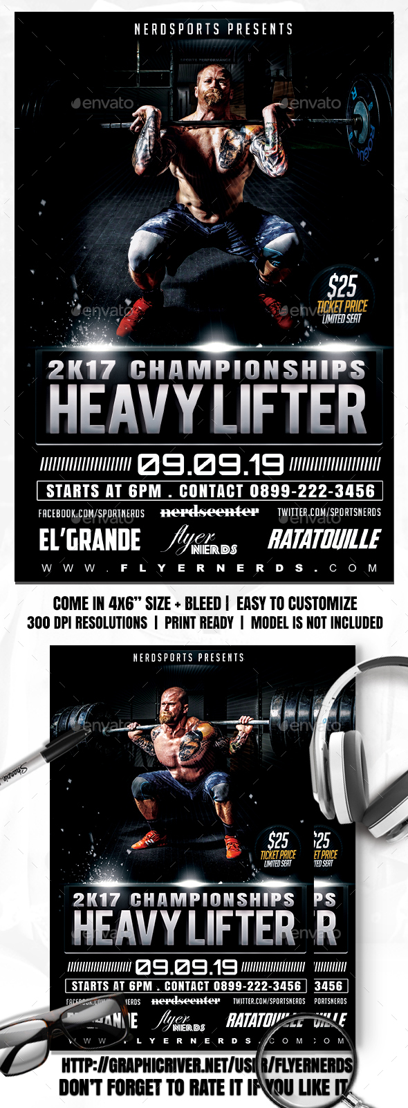 Body Builder Sports Flyer - Sports Events