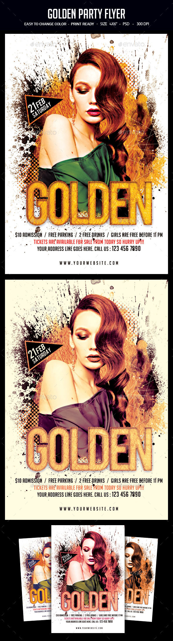 Golden Party Flyer - Clubs & Parties Events
