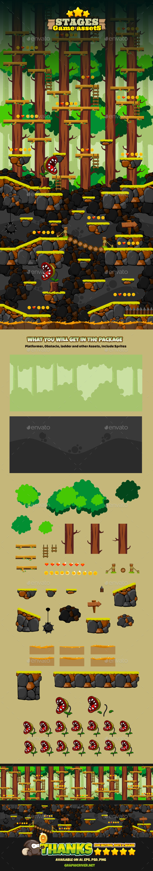 Game Stages v04 - Backgrounds Game Assets