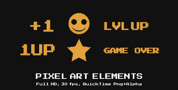 Pixel Art Elements, Motion Graphics | VideoHive