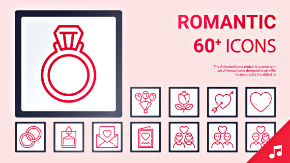 Romantic Love - Animated Icons and Elements