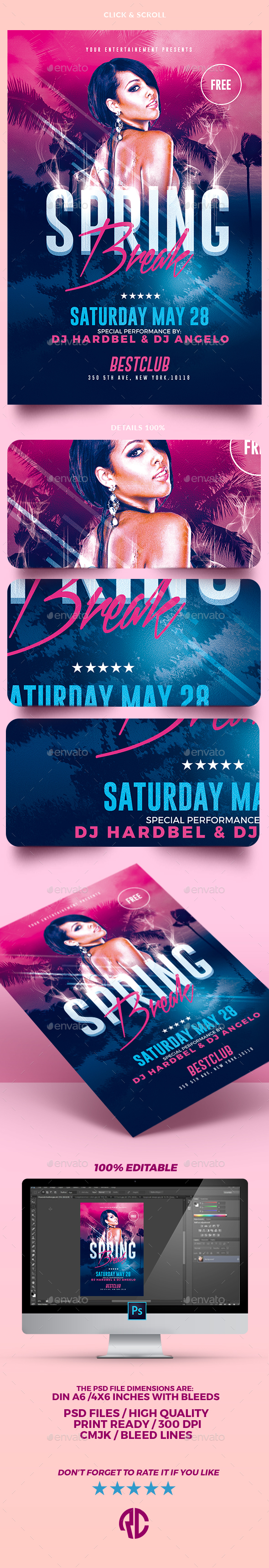 Spring Break Party | Psd Template - Events Flyers