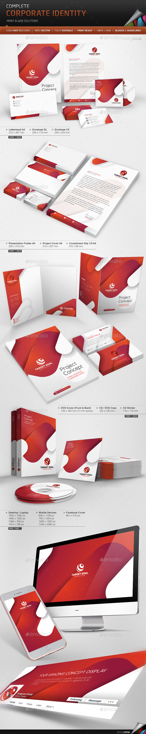 Corporate Identity - Target Goal - Stationery Print Templates