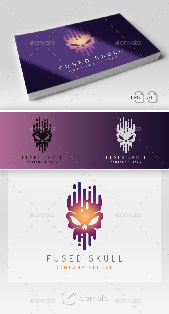 Fused Skull Logo - Symbols Logo Templates