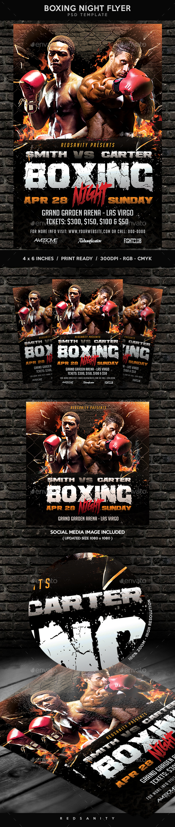 Boxing Night Flyer - Sports Events