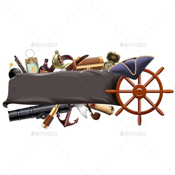 Vector Pirate Banner - Travel Conceptual