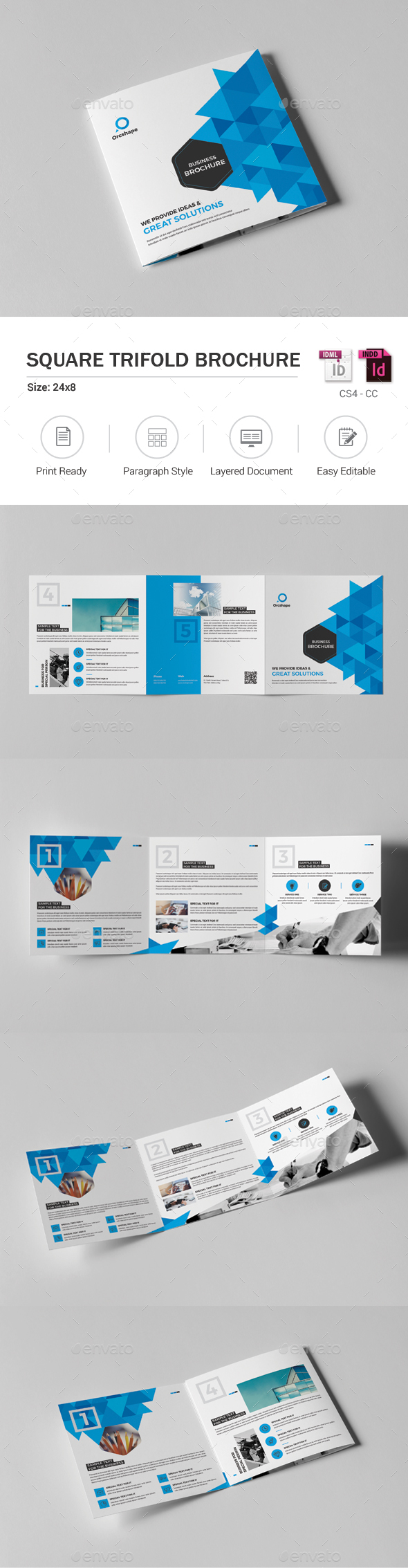 Square Trifold Brochure - Corporate Brochures