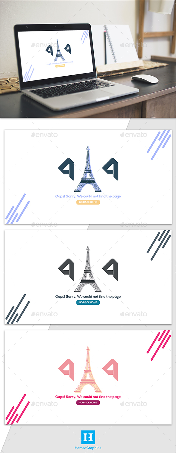 404 Paris - 404 Pages Web Elements