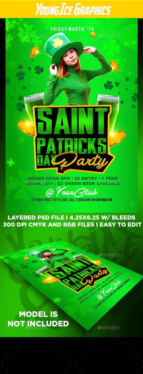 St Patricks Day Party Flyer Template - Clubs & Parties Events