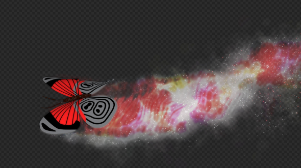 Red Dark Butterfly Dynamic Flying Particle Tail V1