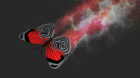Red Dark Butterfly Dynamic Flying Particle Tail V3