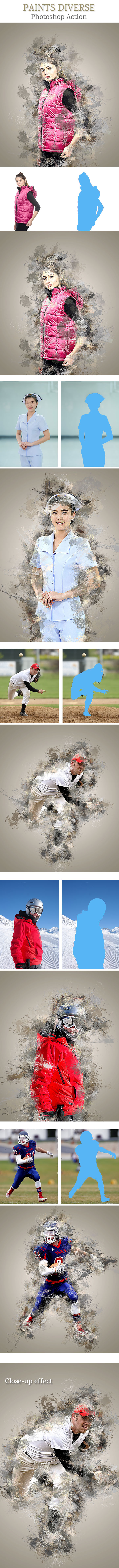 Paints Diverse Photoshop Action - Photo Effects Actions