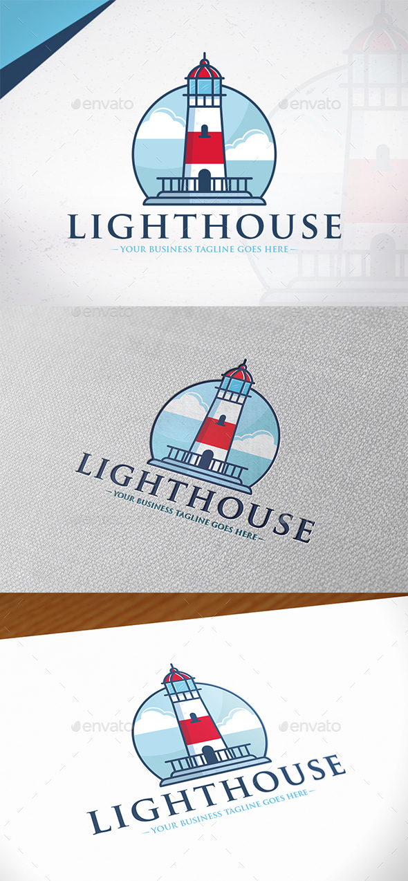 Emblem Lighthouse Logo Template - Buildings Logo Templates