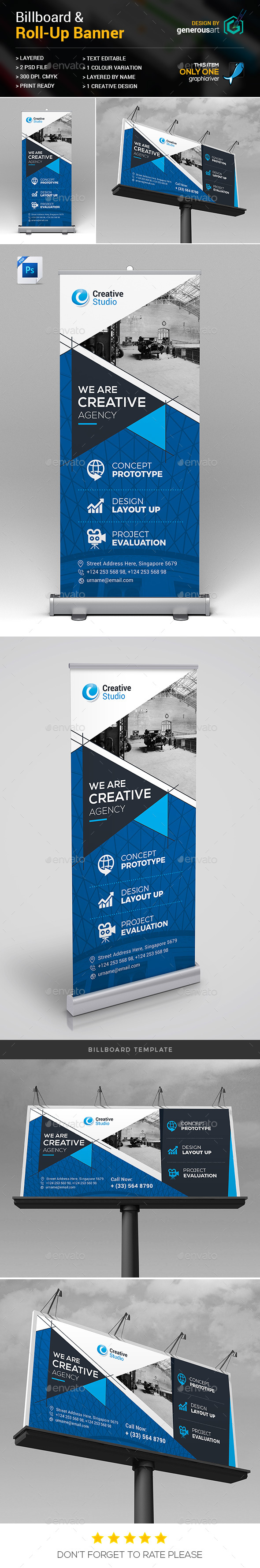 Billboard & Roll-Up Banner - Signage Print Templates