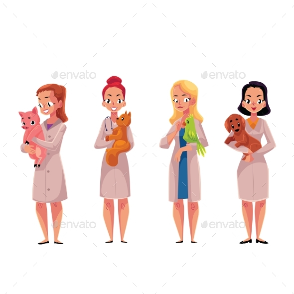 Female, Woman Veterinarian Doctors, Vets Holding - Health/Medicine Conceptual