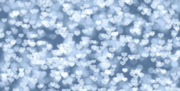 Blue Hearts Bokeh Background