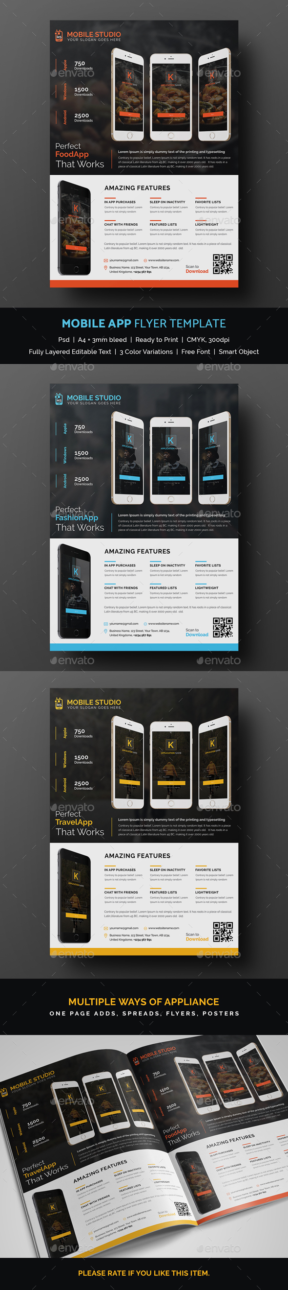 Mobile App Flyer Template - Commerce Flyers