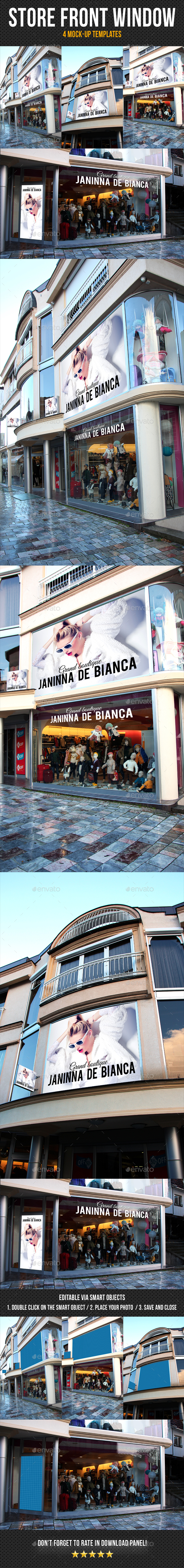 Store Front Window Mock-Up Pack 02 - Signage Print