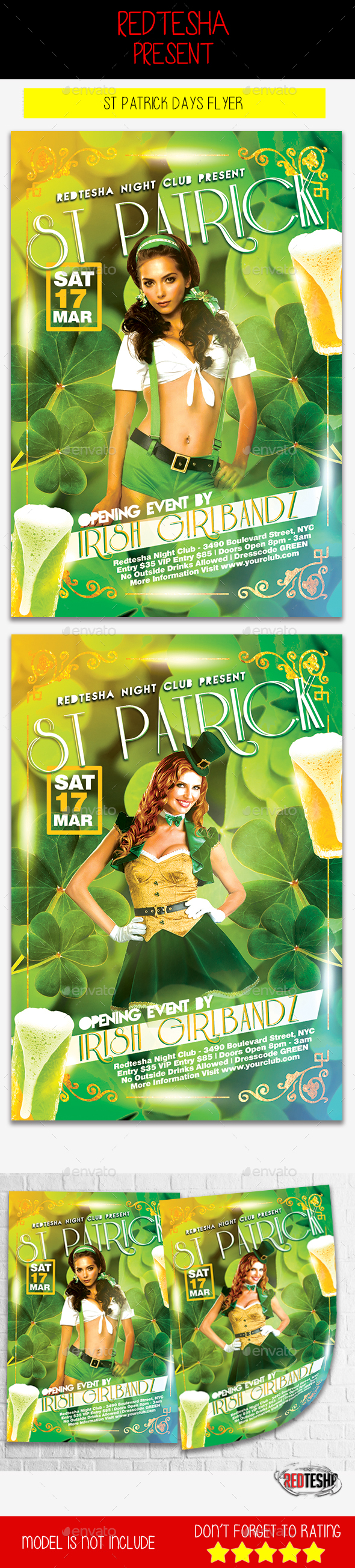St Patrick Days Flyer - Clubs & Parties Events