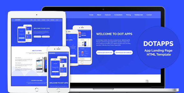Dotapps - App Landing Page HTML Template - Technology Site Templates