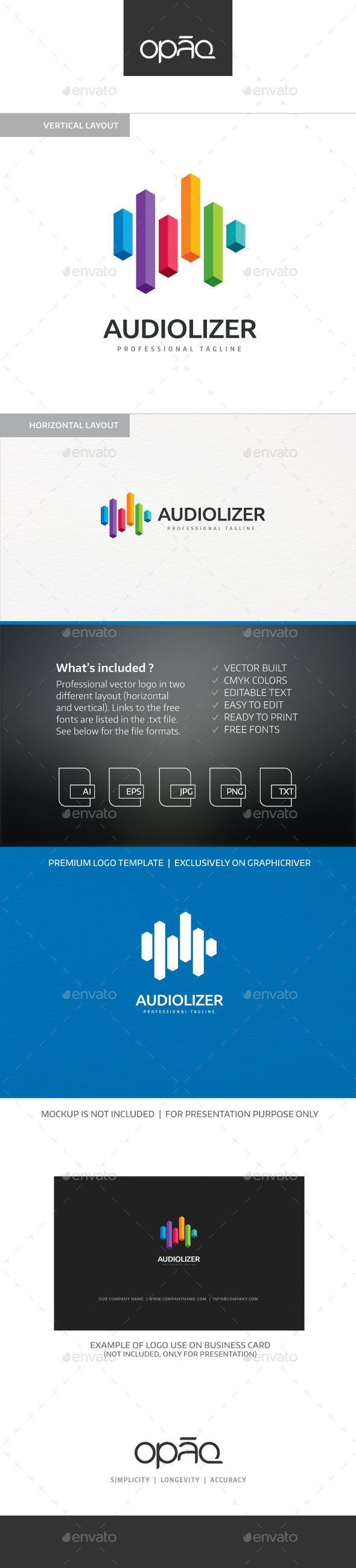 Audio Equalizer Logo - Objects Logo Templates