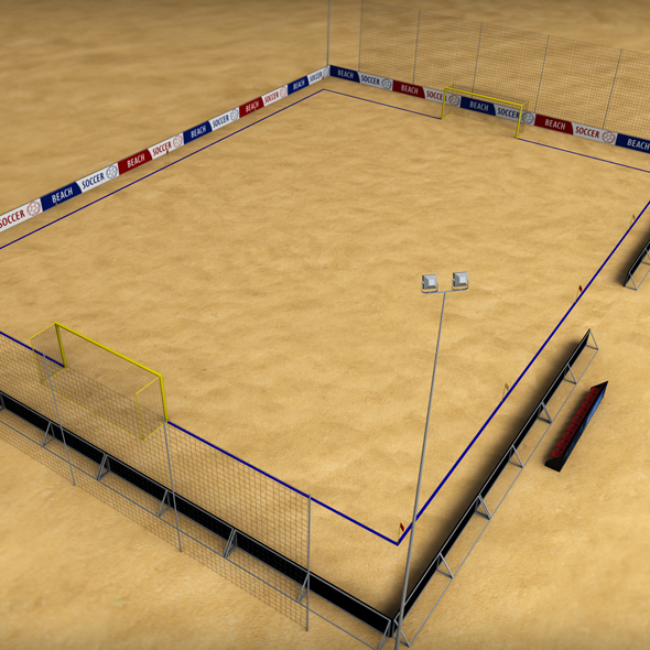 Beach soccer stadium field low poly - 3DOcean Item for Sale